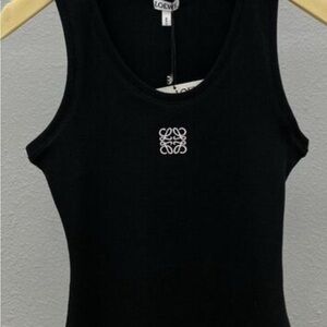 Loewe Black Tank Top with Logo Detail